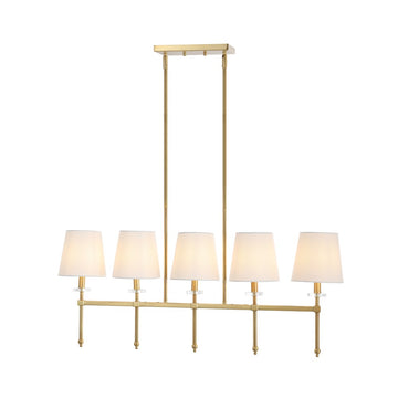 Sophie 38.5" Modern Midcentury Iron Linear LED Pendant - JONATHAN Y